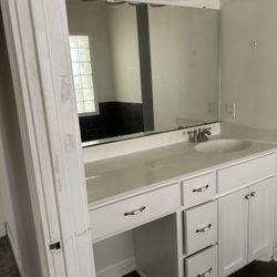  Bathroom Cabinet Sink Mirror, Lights And Faucet