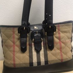 Authentic Burberry Quilted House Check Tote