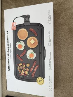 Chefman XL Electric Griddle with Removable Temperature Control, Immersible Flat Top Grill, Burger, Eggs, Pancake Griddle, Nonstick Extra Large Cooking