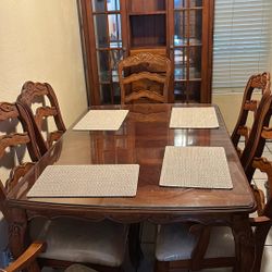 Dining Table + Matching Showcase Cabinet