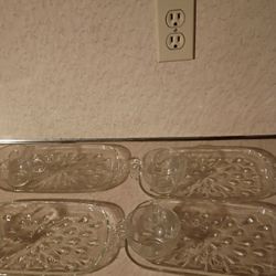 1960s Vintage Crystal  Snack Set