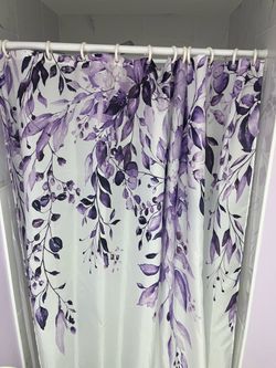 Purple Floral Shower Curtain