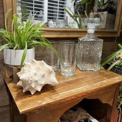 New Godinger Clear Glass Decanter Crystal Star Bar Liquor Glam Luxe Retro Vintage Boho 