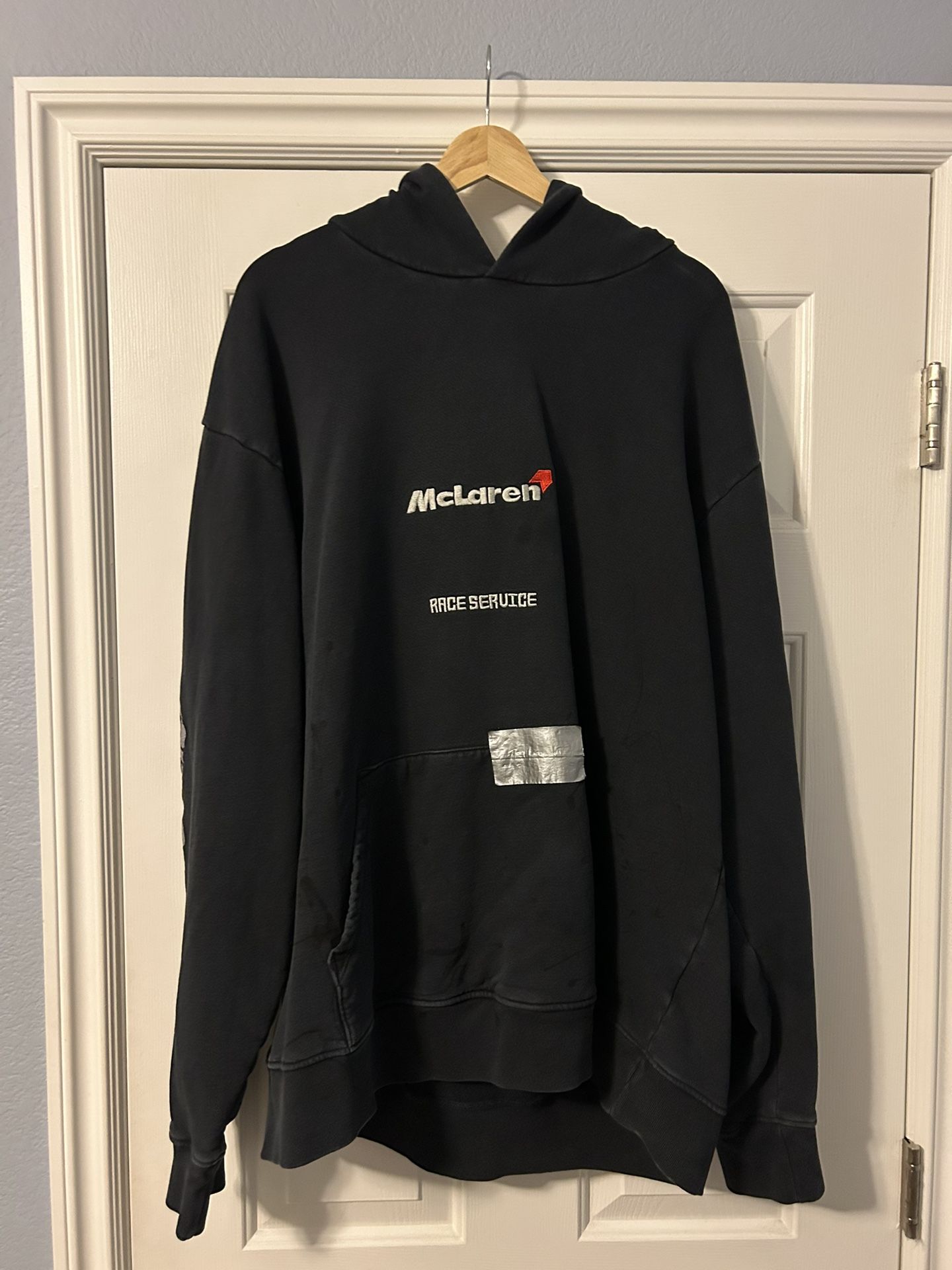 VTG F1 RACE SERVICE F1 MCLAREN HEAVYWEIGHT BLACK HOODIE SIZE XXL