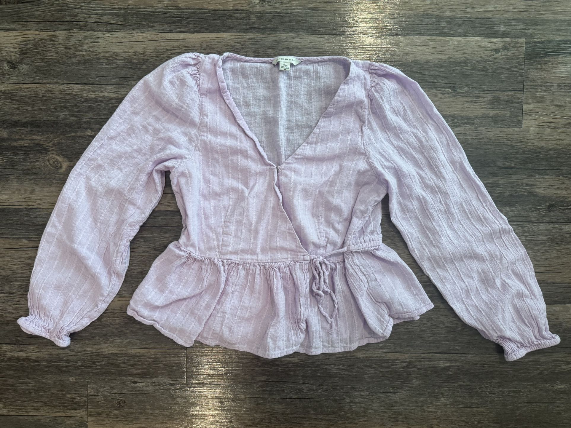 American Eagle Outfitters Peplum Blouse 3/4 Sleeve
