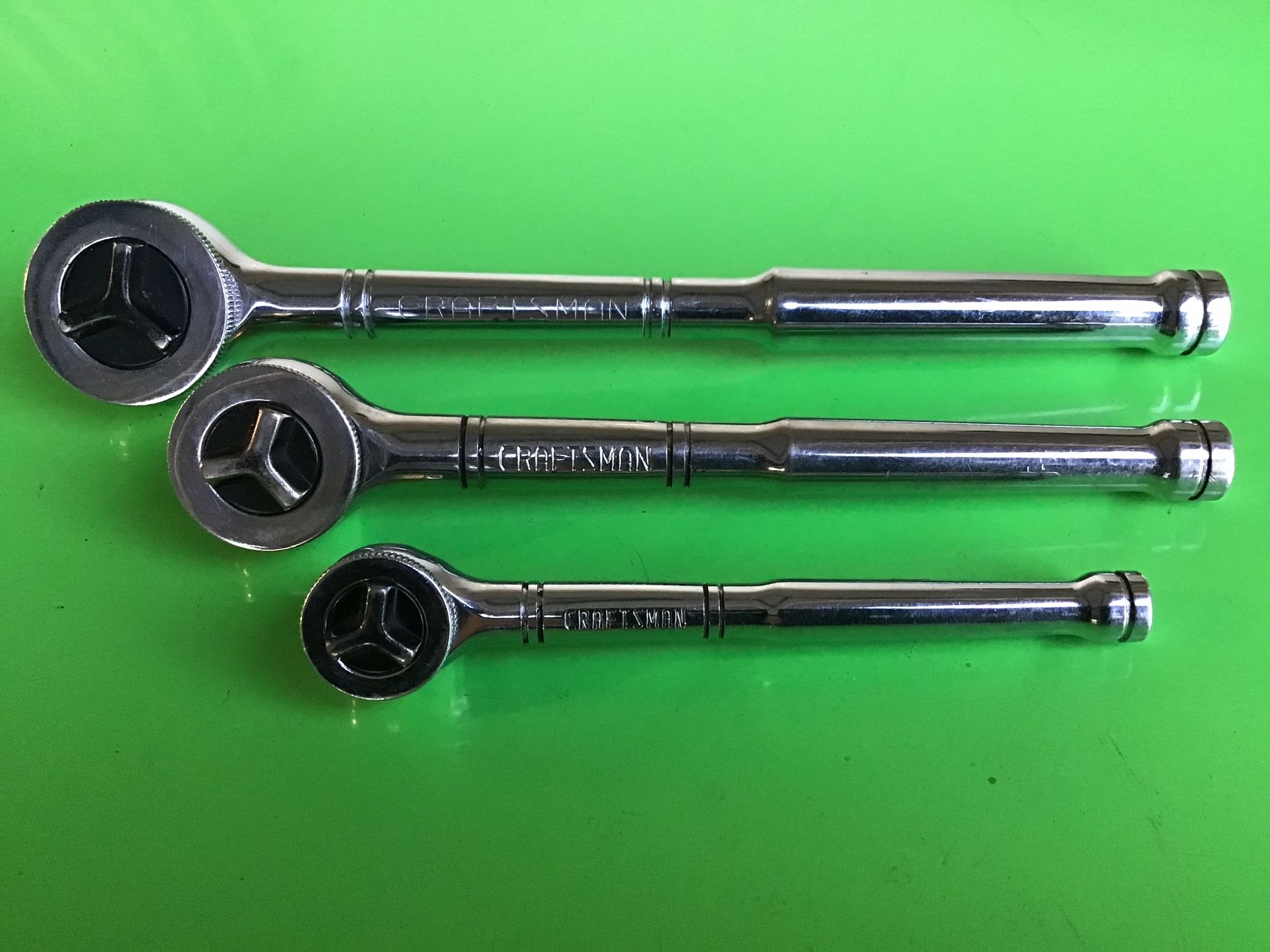 Vintage Craftsman Round Head Thumbwheel Ratchet Set 9-43797, 9-43796, 9-43795 Excellent USA
