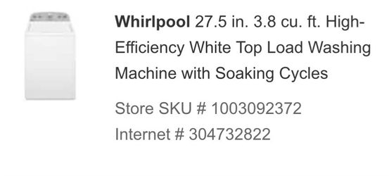 Whirlpool washing machine