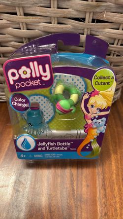 Polly Pocket Jellyfish Bottle and Turtletube Figures
