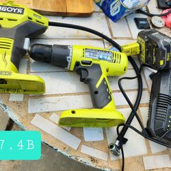 Ryobi Inflator And Drill Charger Battery