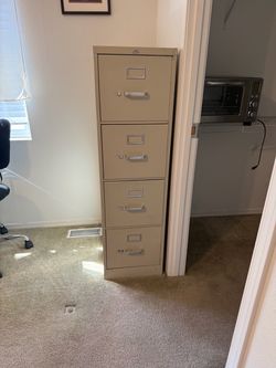 4-Drawer Metal Filing Cabinet Beige