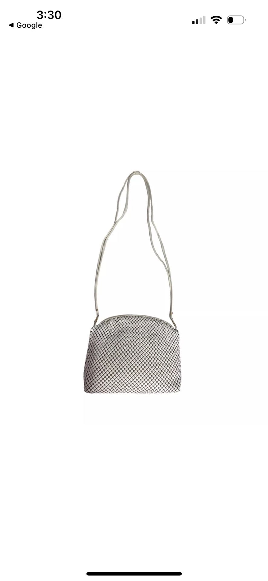 Vintage Whiting and Davis Women’s ivory metal mesh shoulder bag Sz S