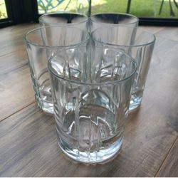 Set Of 5 MCM Art Deco Low Ball Whiskey Glasses