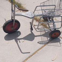 Vintage Angeles Metal Kids Pedal Tricycle Hauler  