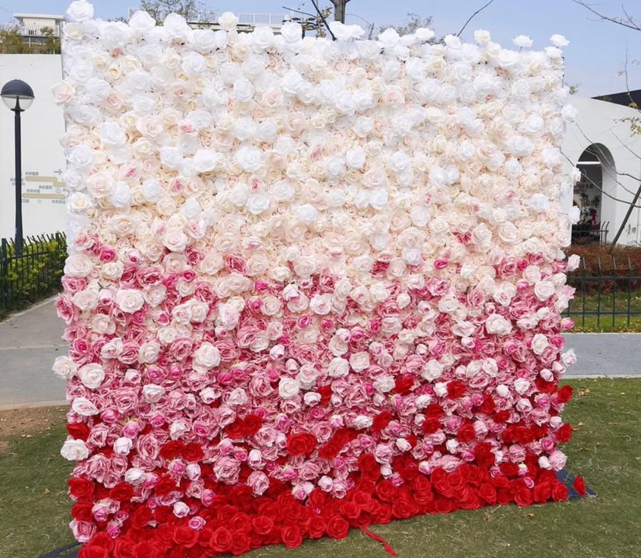Flower Wall (White, Pink, Red) - Daily | 8x8ft (Delivery + Setup)