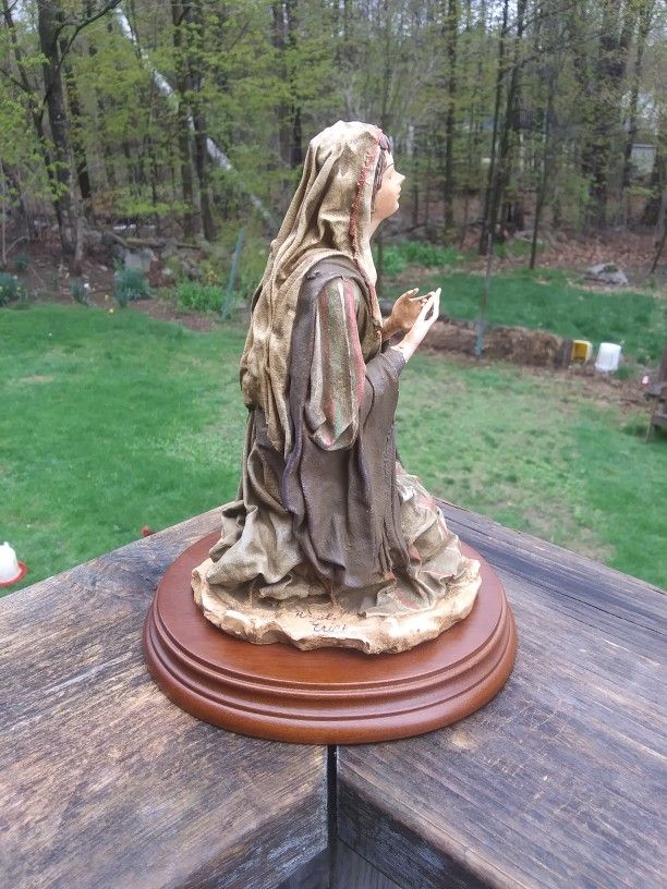 Angela Tripi Biblical Woman Figurine Vintage On Woodbase