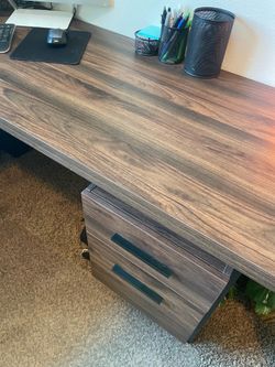 Modern L-Shaped Corner Desk with File Drawers
