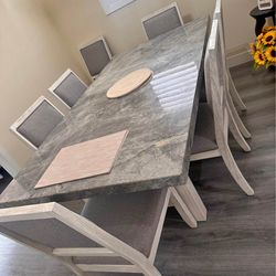 Marble top dining room set