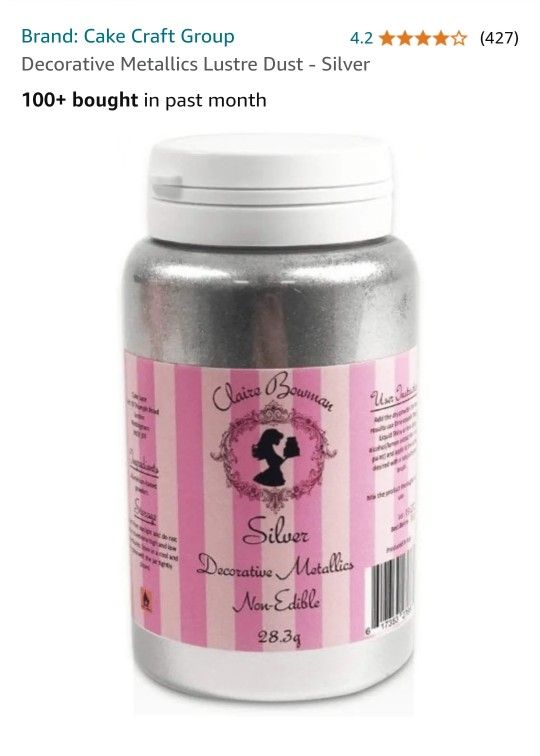 Silver Decorative Metallic Luster Dust