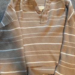 Pacsun Brown and White Striped Cropped Sweater