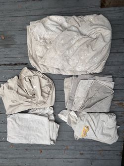 Lot of 5 Industrial Grade Drop Cloths Assorted