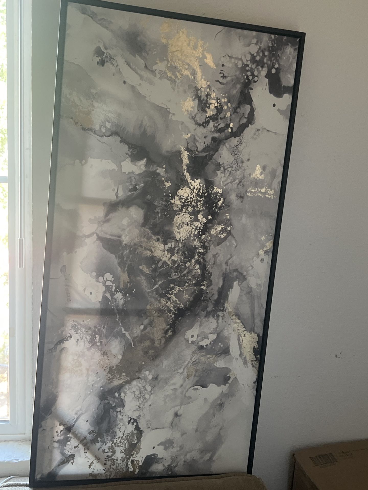 Gold Abstract Framed Wall Art – Modern Elegance ✨