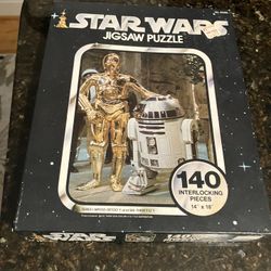 Vintage Kenner 1977 Star Wars Droids 140 Piece Puzzle COMPLETE 