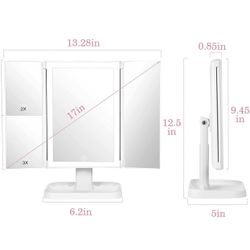 White Makeup Mirror With Lights 