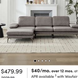 Brand New Fabric Couch For Sale! In Box, Unopened