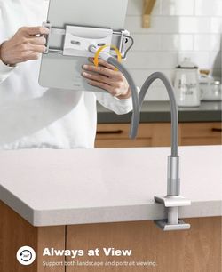 Flexible Gooseneck Tablet Stand with Clamp Mount