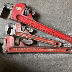 Craftsman Pipe Wrenches Three Different Sizes