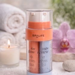 SpaLife Day Glow Night Renew Eye Serum Duo Vitamin C Retinol Peptides Skin New