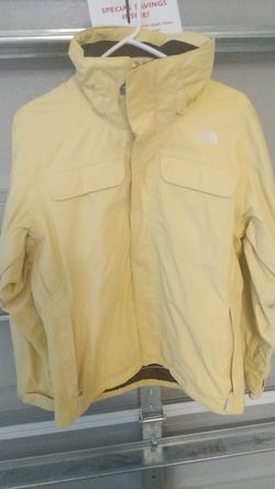Yellow Hooded North face Jacket sz medium
