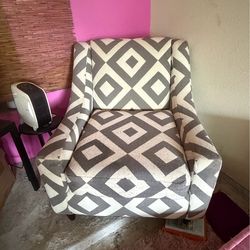 Square charcoal accent chair