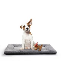 Dog Beds Crate Pad For Medium Dogs Fit Metal Dog Crates,Ultra Soft Dog Crate Bed Washable & Anti-Slip Kennel Pad For Dogs Cozy Sleeping Mat,Gray 30inc
