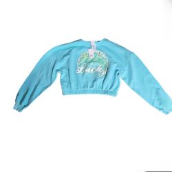 NWT WOMENS IML ISAAC MORRIS LTD SWEATSHIRT CROP TOP MINT GREEN SIZE M 