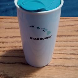 Starbucks 2014 Hawaii Islands Ceramic Travel Tumbler Mug Cup with Lid 12oz