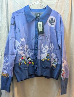 Disney Mickey and Friends Haloween Button-Up Cardigan - Women's Large *NWT*