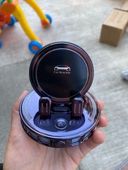 Automatic Car Phone Holder with RGB Light – 360° Dashboard Mount