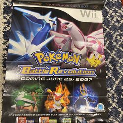 Pokémon Battle Revolution Stadium Nintendo Wii GameCube Collectible Poster Only
