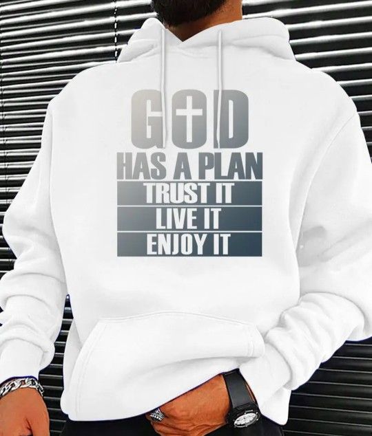 Brand New, "God Has A Plan" Christian Hoodie In White