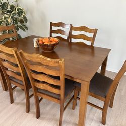 Wood Dining Table and Chairs Set