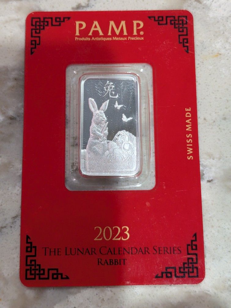 Pamp Suisse Lunar Calendar Rabbit 10 Grams Silver Bar
