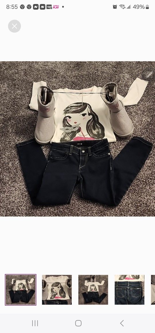 Gymboree Long Sleeve T, Joe's Jeans and New Bebe Boots