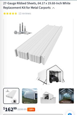 27-Gauge Ribbed Metal Carport Replacement Sheets Kit