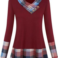 Womens Long Sleeve Cowl Neck  Large