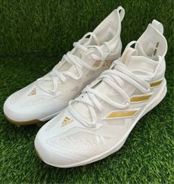 BRAND NEW Adidas Adizero Afterburner TPU Baseball Cleats MCS White Gold Men Sizes 9.5,  12