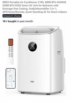 DREO Portable Air Conditioner 318S, 8000 BTU