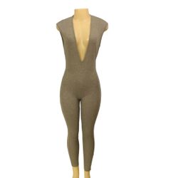 Shein Sz M Woman Romper Gray bodysuit New
