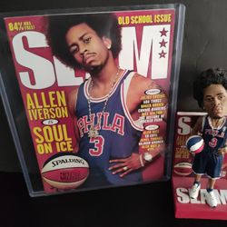 Allen Iverson Old School Philly FOCO Slam Cover Bobblehead #/504 + Magazine #32