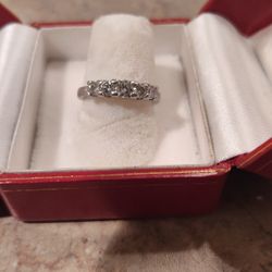 Lady's Five Stone Platinum Band Vintage 